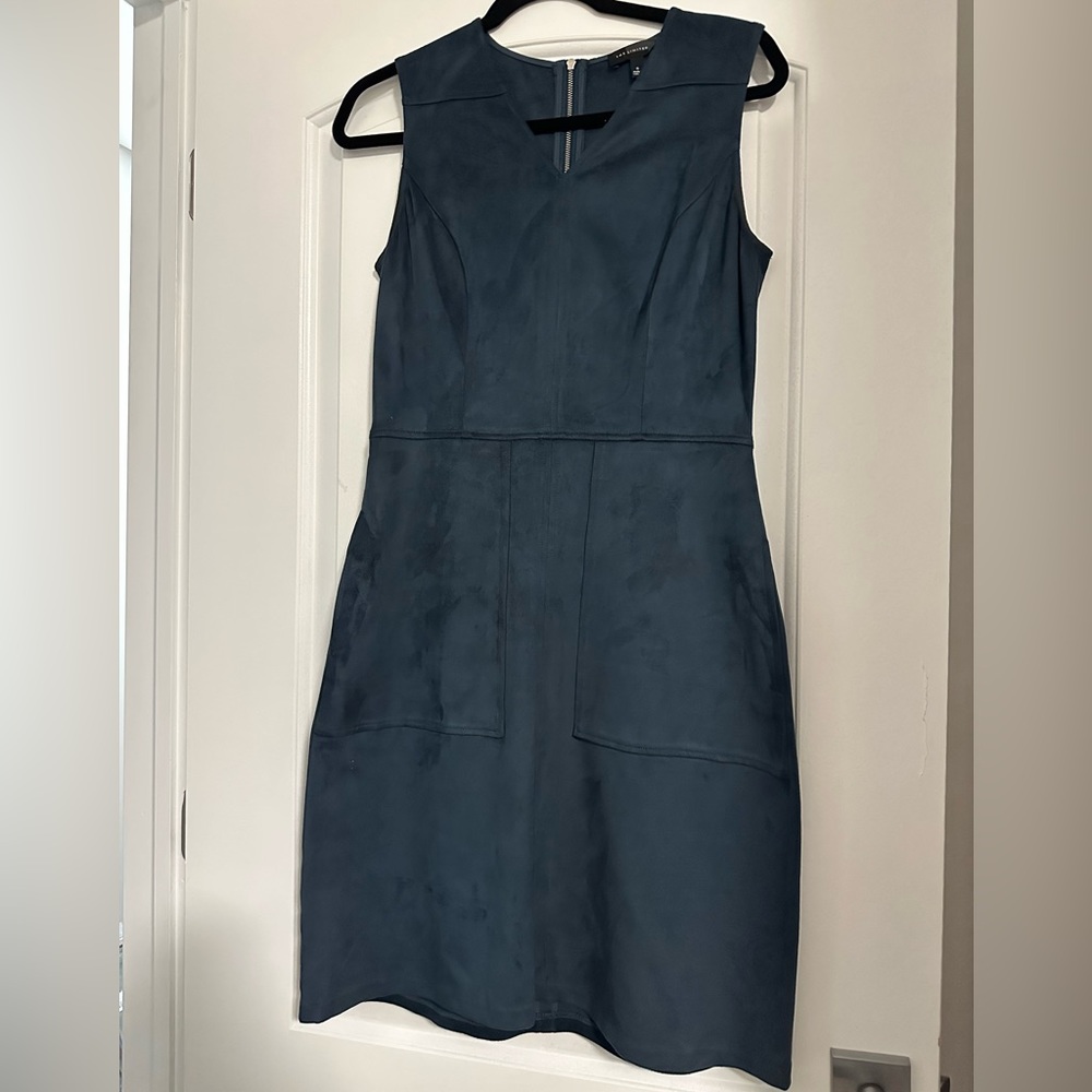 THE LIMITED blue suede dress